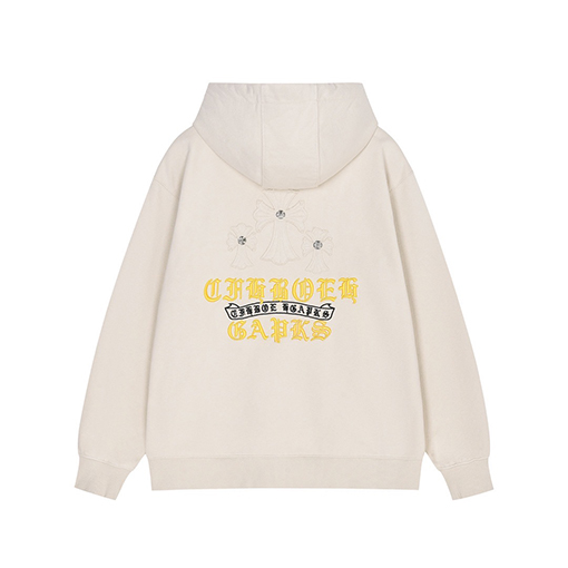 クロムハーツ 新作ウォッシュフローラルアップリケ刺繍 カーディガン スウェットシャツ