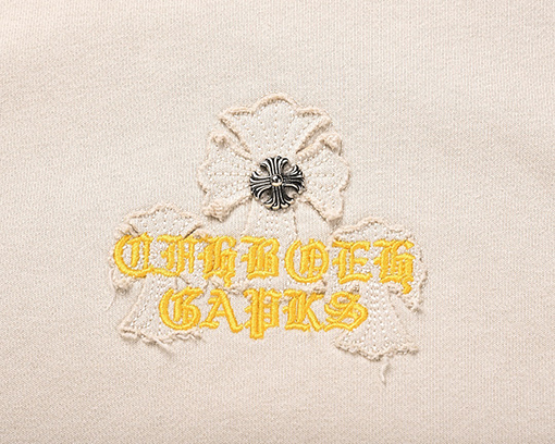 クロムハーツ 新作ウォッシュフローラルアップリケ刺繍 カーディガン スウェットシャツ