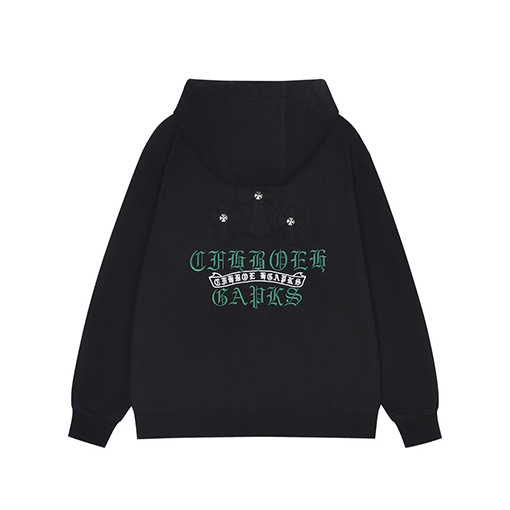 クロムハーツ 新作ウォッシュフローラルアップリケ刺繍 カーディガン スウェットシャツ