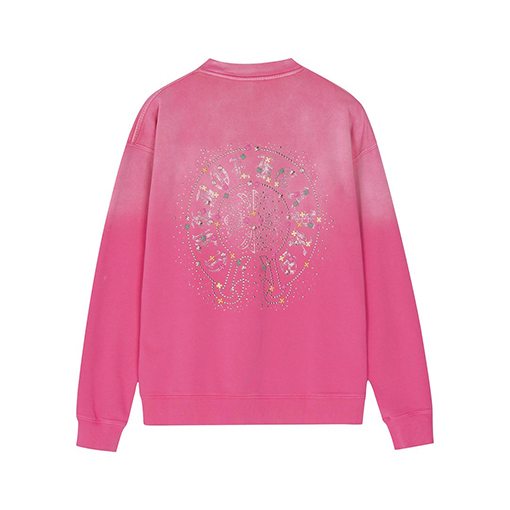 クロムハーツ クロスホースシューラインストーンヘビーデューティースウェットシャツ