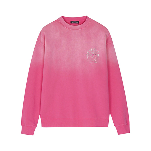 クロムハーツ クロスホースシューラインストーンヘビーデューティースウェットシャツ