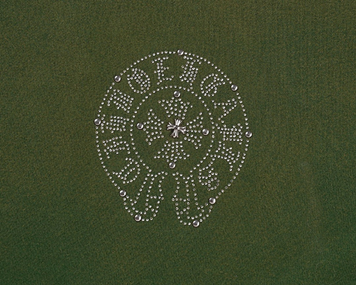 クロムハーツ クロスホースシューラインストーンヘビーデューティースウェットシャツ