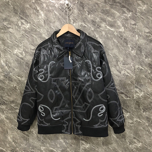 ルイヴィトン LV ファレルウィリアムズ限定刺繍レザーボンバージャケット