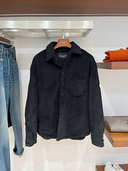 バレンシアガ eddy Fleece テディフリーススリーブパッチジャケット