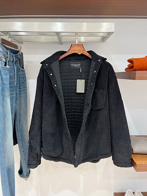 バレンシアガ eddy Fleece テディフリーススリーブパッチジャケット