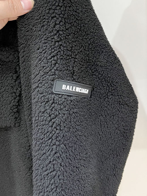 バレンシアガ eddy Fleece テディフリーススリーブパッチジャケット