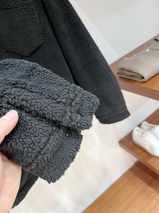 バレンシアガ eddy Fleece テディフリーススリーブパッチジャケット