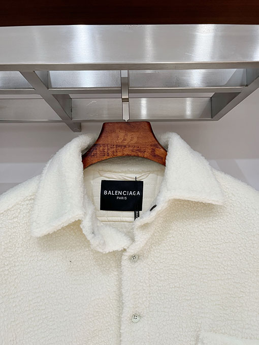 バレンシアガ eddy Fleece テディフリーススリーブパッチジャケット