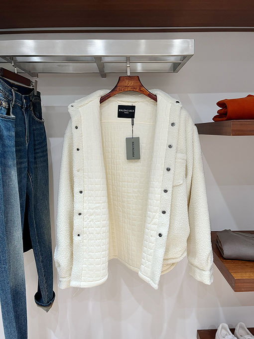 バレンシアガ eddy Fleece テディフリーススリーブパッチジャケット