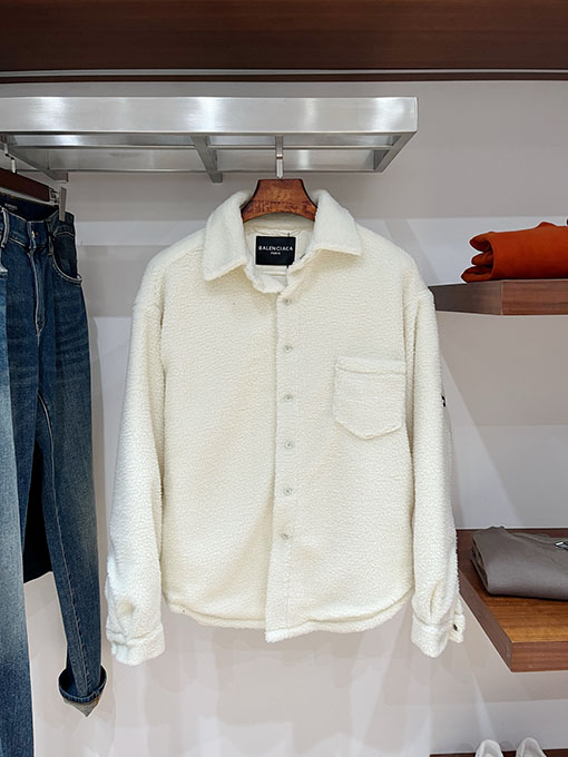 バレンシアガ eddy Fleece テディフリーススリーブパッチジャケット