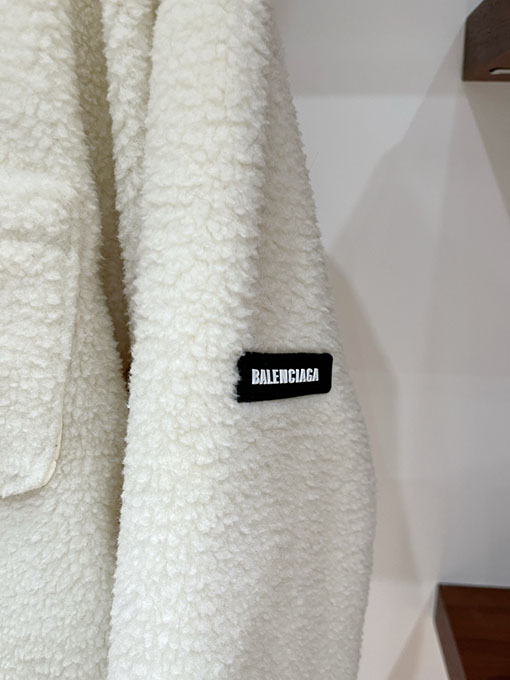 バレンシアガ eddy Fleece テディフリーススリーブパッチジャケット