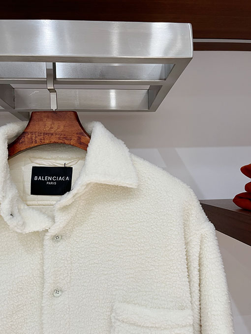 バレンシアガ eddy Fleece テディフリーススリーブパッチジャケット