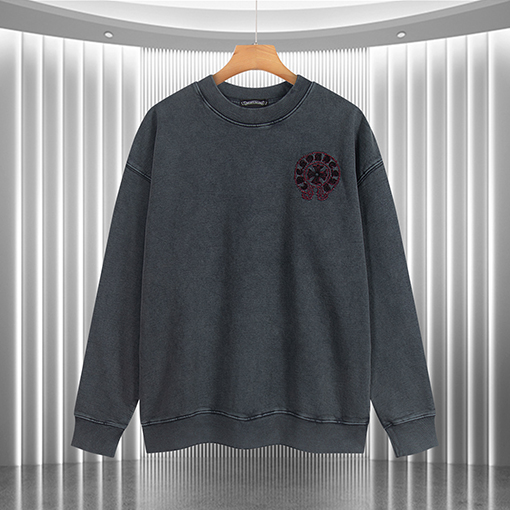 クロムハーツコピー 高品質のヘビーデューティー刺繍入りテリースウェットシャツ