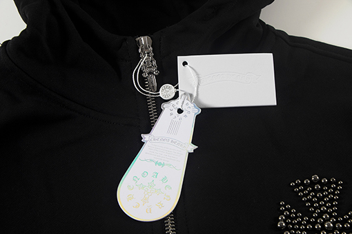 クロムハーツスーパーコピー 高品質のテリークロスのフード付きジップアップスウェットシャツ