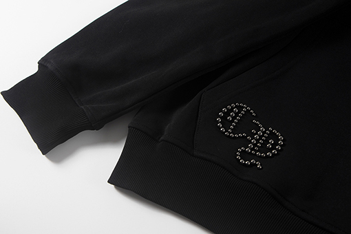 クロムハーツスーパーコピー 高品質のテリークロスのフード付きジップアップスウェットシャツ