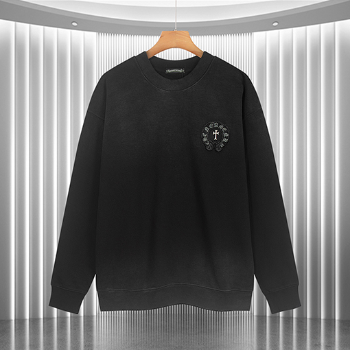 クロムハーツコピー 高品質のヘビーデューティーアップリケ刺繍入りテリースウェットシャツ