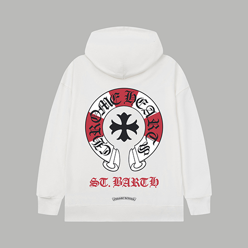 クロムハーツ カラーブロックのロゴレターダブルヤーンピュアコットンフード付きスウェットシャツ