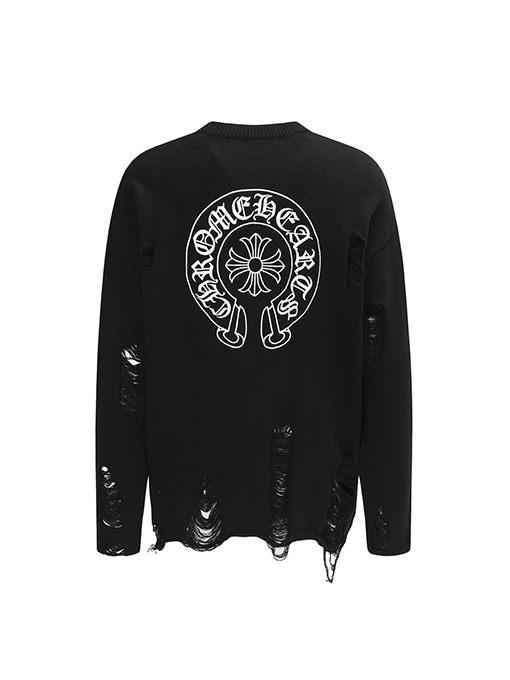 クロムハーツスーパーコピー 馬蹄形のダメージニットセーター