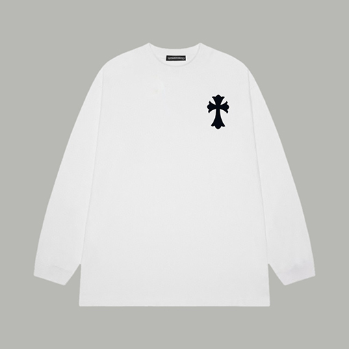 クロムハーツ フロントとバックにクロスロゴプリント長袖シャツ