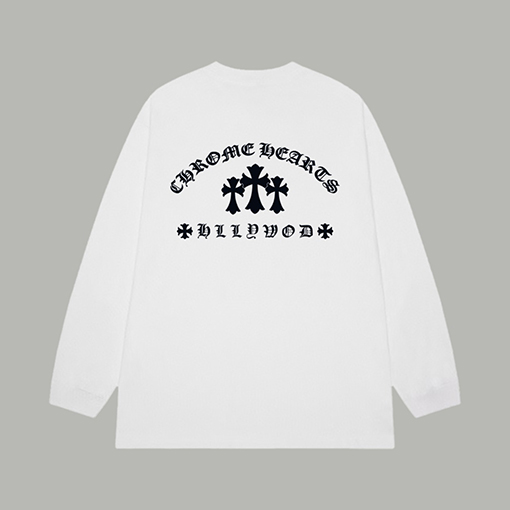 クロムハーツ フロントとバックにクロスロゴプリント長袖シャツ