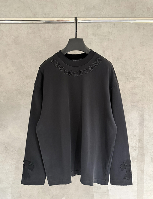 クロムハーツコピー 新作アップリケ刺繍ロングスリーブスウェットシャツ