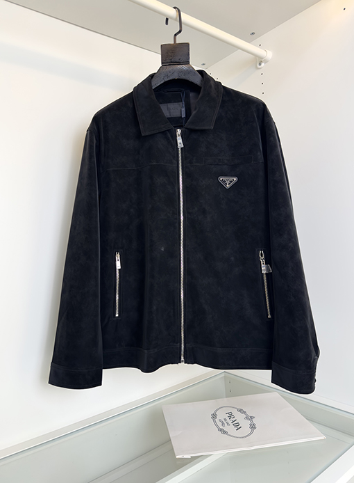 プラダコピー 新しい黒の輸入エコスエードカラージャケット