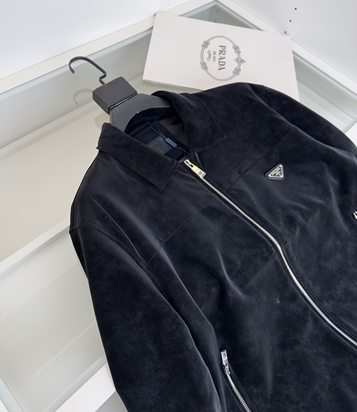 プラダコピー 新しい黒の輸入エコスエードカラージャケット