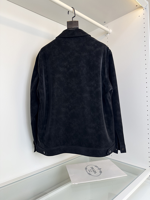 プラダコピー 新しい黒の輸入エコスエードカラージャケット