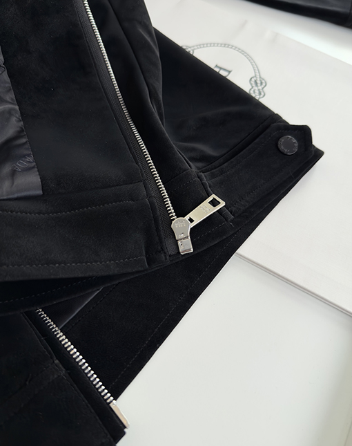 プラダコピー 新しい黒の輸入エコスエードカラージャケット