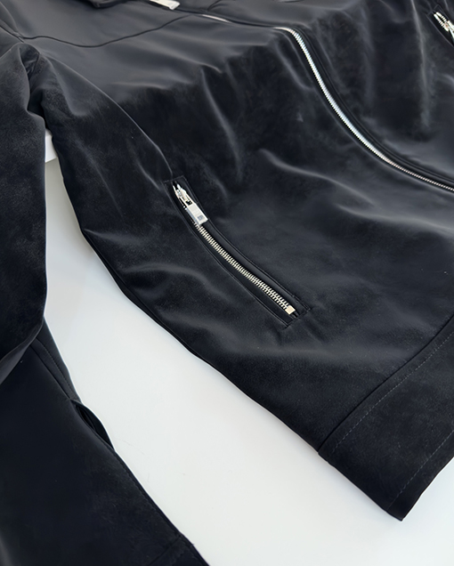 プラダコピー 新しい黒の輸入エコスエードカラージャケット