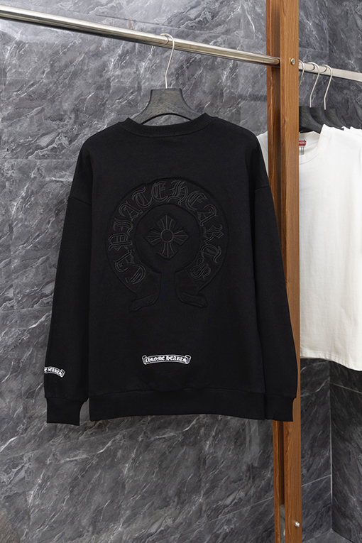 クロムハーツコピー バーンアウト刺繍クルーネックスウェットシャツ