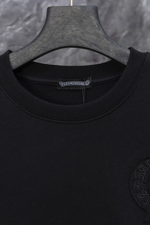 クロムハーツコピー バーンアウト刺繍クルーネックスウェットシャツ