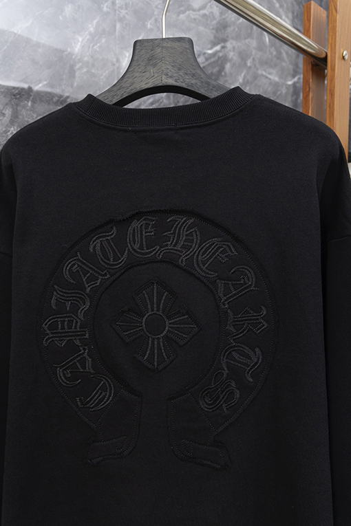 クロムハーツコピー バーンアウト刺繍クルーネックスウェットシャツ