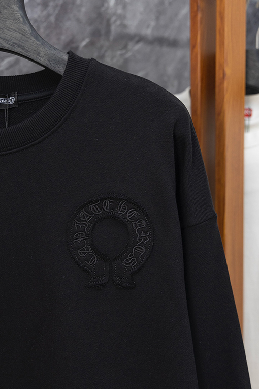 クロムハーツコピー バーンアウト刺繍クルーネックスウェットシャツ