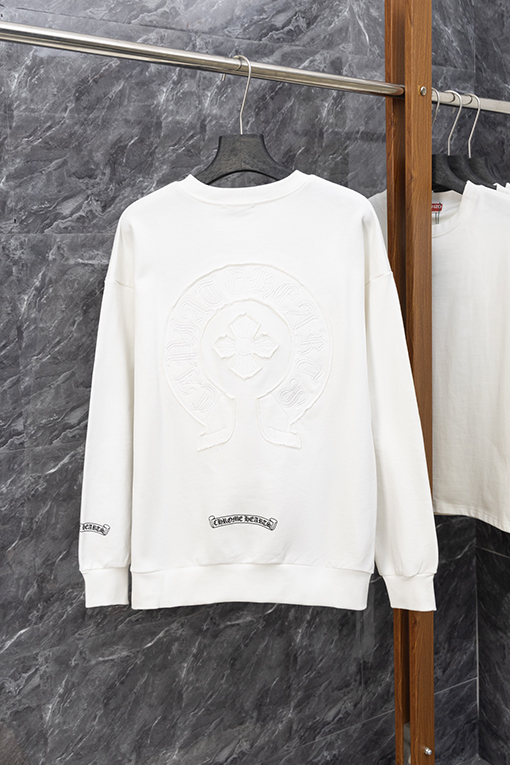 クロムハーツコピー バーンアウト刺繍クルーネックスウェットシャツ