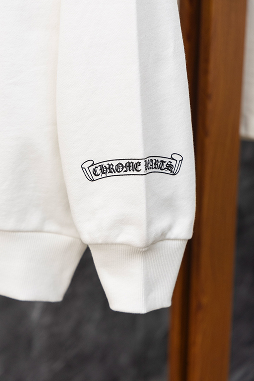 クロムハーツコピー バーンアウト刺繍クルーネックスウェットシャツ