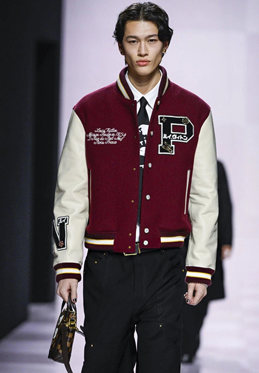 ルイヴィトン 刺繍パッチワークベースボールジャケット