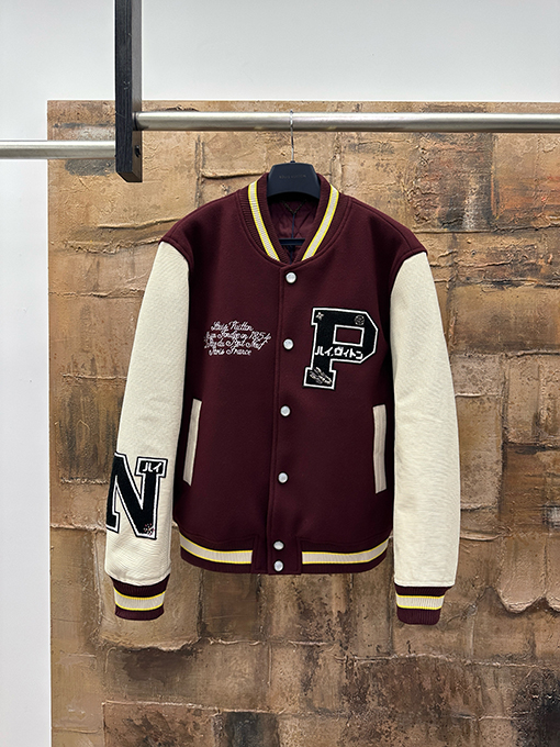 ルイヴィトン 刺繍パッチワークベースボールジャケット