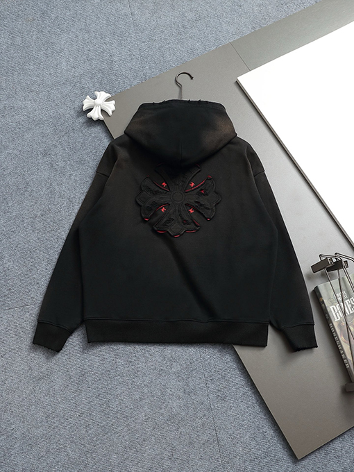 クロムハーツ ウォッシュデニム刺繍ロゴパーカー