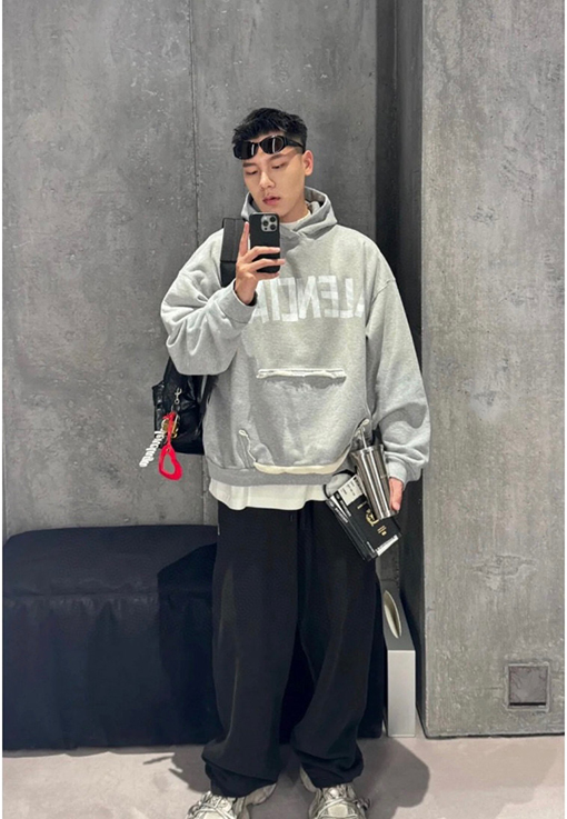 バレンシアガ Balenciaga 開梱マスキングテープフード付きスウェットシャツ