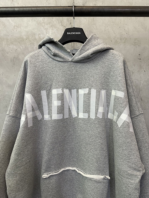 バレンシアガ Balenciaga 開梱マスキングテープフード付きスウェットシャツ