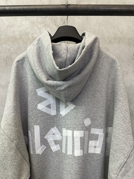 バレンシアガ Balenciaga 開梱マスキングテープフード付きスウェットシャツ