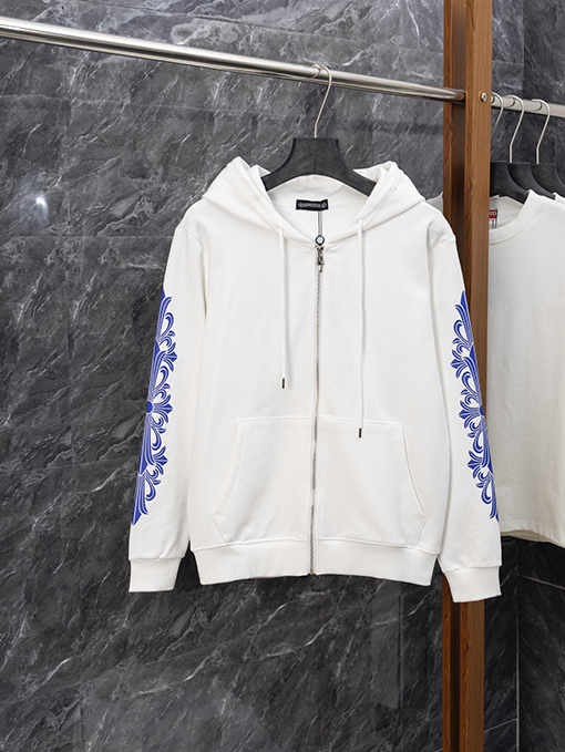 クロムハーツ クラシックなブループリントのフード付きジャケット