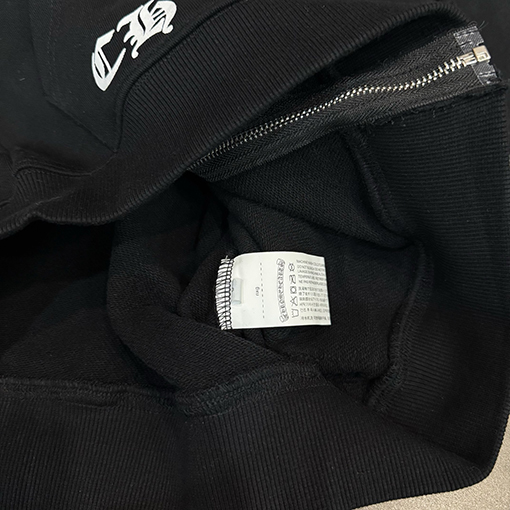 クロムハーツコピー クロスプリントレザーラベルジップアップフードジャケット