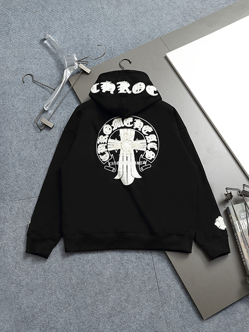 クロムハーツ クラシックなヘビーデューティーウォッシュデニム刺繍ロゴパーカー