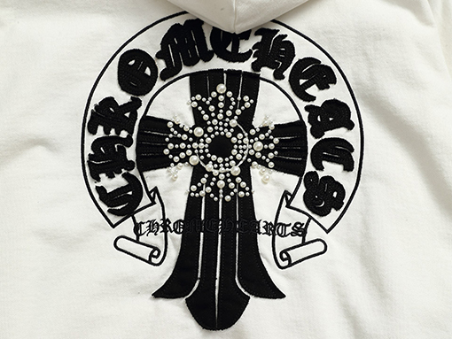 クロムハーツ クラシックなヘビーデューティーウォッシュデニム刺繍ロゴパーカー