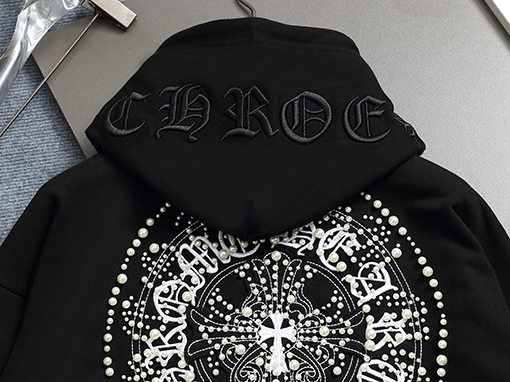 クロムハーツ ヘビーデューティーウォッシュデニム刺繍ロゴパーカー