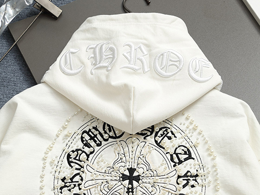 クロムハーツ ヘビーデューティーウォッシュデニム刺繍ロゴパーカー