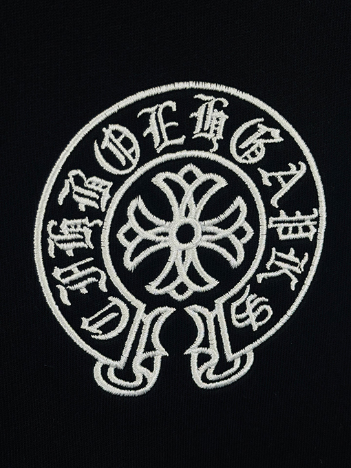 クロムハーツ ウォッシュアップリケ刺繍スタンドカラージッパースウェットシャツ