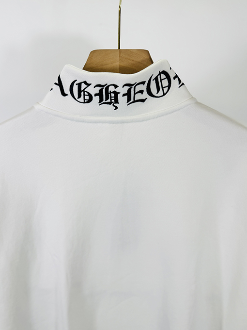 クロムハーツ ウォッシュアップリケ刺繍スタンドカラージッパースウェットシャツ